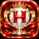 Premium red and gold H trophy logo with royal crown